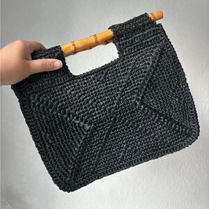 Black Raffia Beach Straw Purse Clutch 🖤